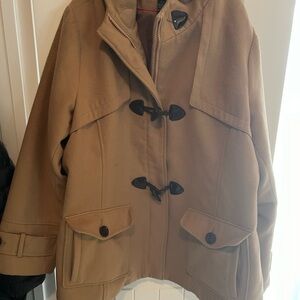 Lane Bryant Tan Utility Jacket with Toggle Closures